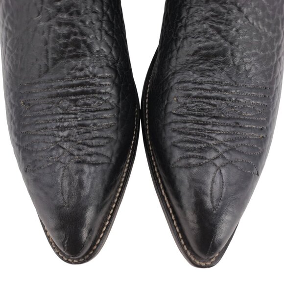 Nocona Boots Men's 14AAA Narrow Bullhide Black Leather Cowboy Western Boots - Picture 2 of 14